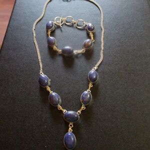 Handcrafted Lapis Lazuli Necklace Bracelet set